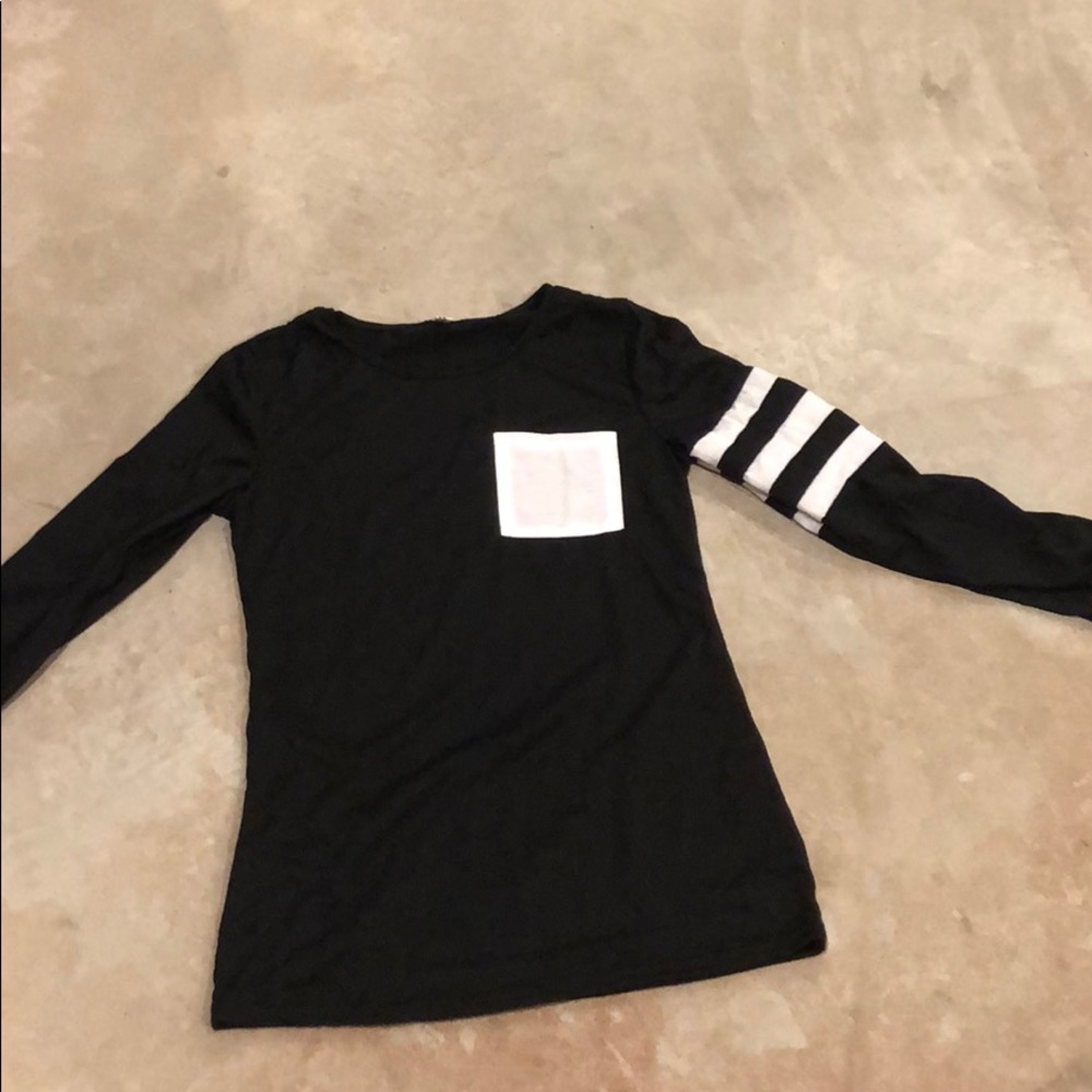 black and white striped top